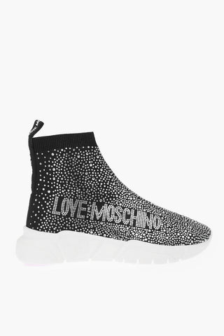 LOVE Sock High-top Sneakers GOMMA35 with Rhinestone Embellishment