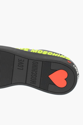 LOVE Leather Low Top Sneakers with Fluo Logo