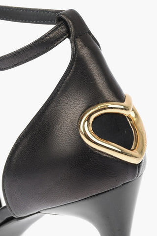 LOVE Nappa Leather Stiletto Heel Sandals with Heart Detail 10,5 cm