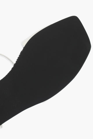 LOVE Patent Leather Flat Sandals with Logoed Jewel Detail