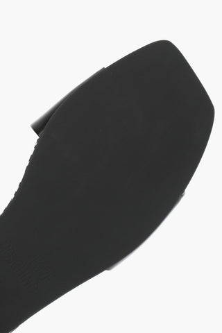 LOVE Patent Leather Slides with Logoed Jewel Detail