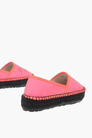 LOVE  Fluo Coated Textile Platform Espadrilles with Studded Logo