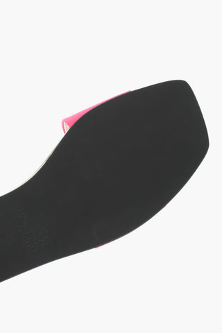 LOVE Nappa Leather Fluo Slides with Logoed Jewel Detail
