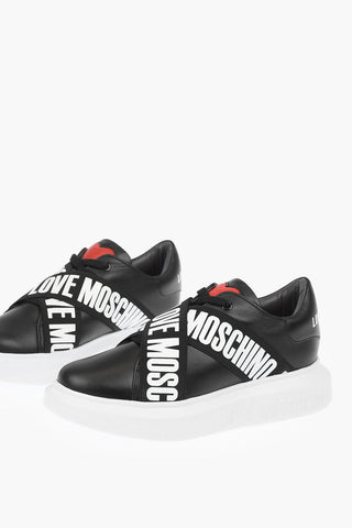 LOVE Leather Sneakers GOMMA40 with Logoed Bands