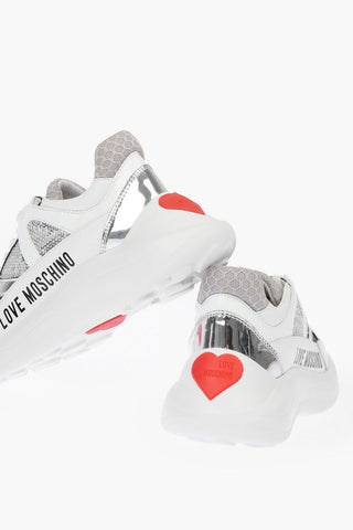 LOVE Sneakers basse Logate con Dettagli in Paillettes e Glitter