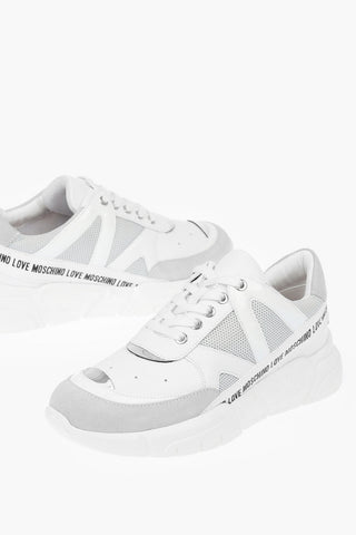 LOVE Fabric and Leather Sneakers RUNNING35 with Logo