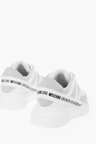 LOVE Fabric and Leather Sneakers RUNNING35 with Logo
