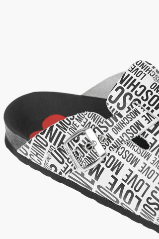 LOVE Slippers con Cinturino e Stampa Logo