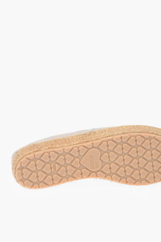 LOVE Espadrillas Platform in Crosta di Pelle Scamosciata con Dettaglio Ricamo4cm
