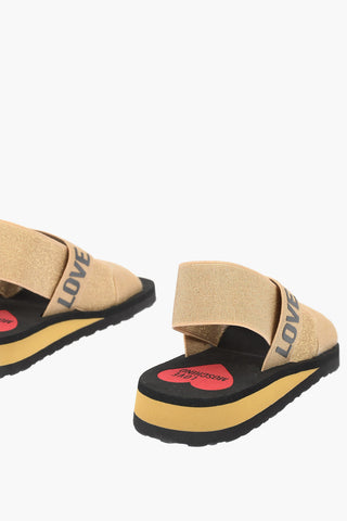 LOVE Slip-on Glittery Sandals with Logo