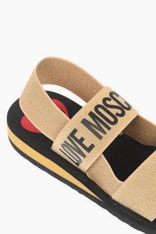 LOVE Slip-on Glittery Sandals with Logo