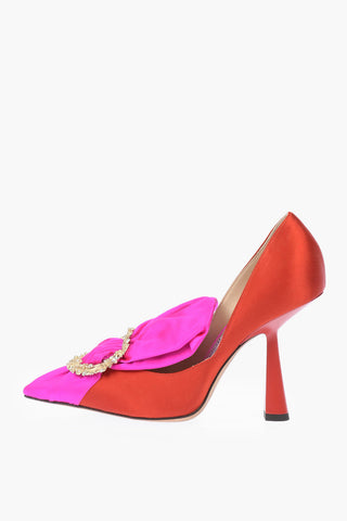 Décolleté LYZ in raso con dettaglio gioiello 10cm