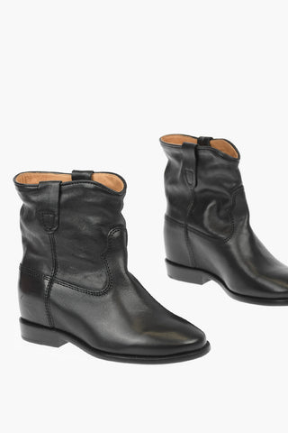 Leather CLUSTER Booties with Internal Wedge