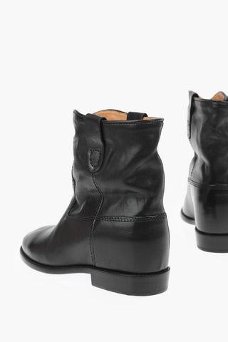 Leather CLUSTER Booties with Internal Wedge