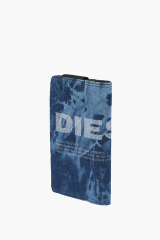 denim ORGANIESEL card holder with contrast strap