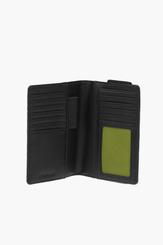 denim ORGANIESEL card holder with contrast strap