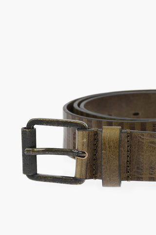 35mm logoed leather B-ROUNDD belt