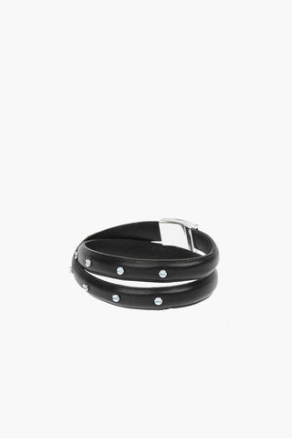 leather A-KLOS Double Strap Bracelet with studs