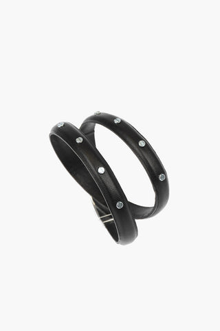 leather A-KLOS Double Strap Bracelet with studs