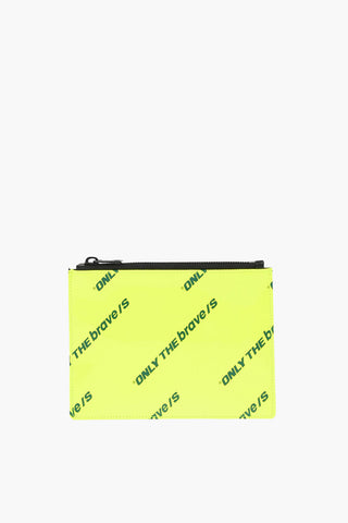 pouch LUNI fluo in pelle con stampa logo