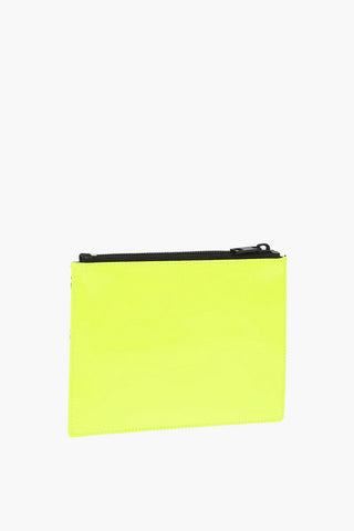pouch LUNI fluo in pelle con stampa logo