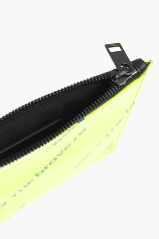 pouch LUNI fluo in pelle con stampa logo