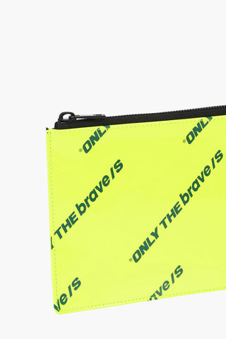 pouch LUNI fluo in pelle con stampa logo