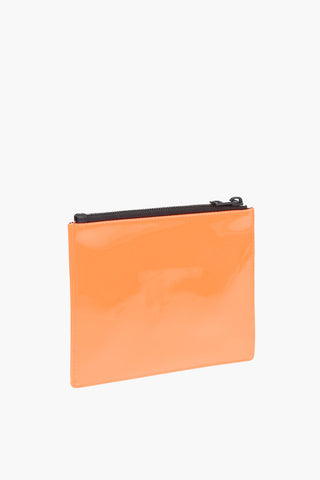 fluo leather LUNI pouch with logo-print