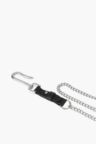 metal MEKANS jeans chain with leather details