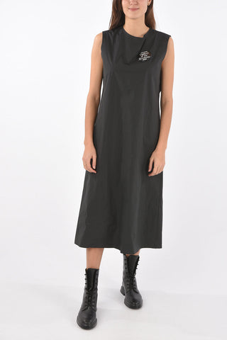 Midi sleeveless dress with pin
