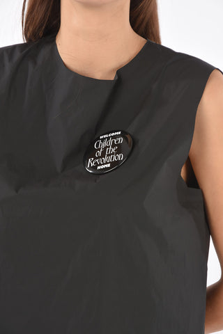 Midi sleeveless dress with pin