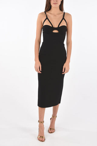 Stretchy midi dress with cououts