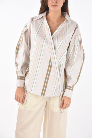 Bayadere Cotton Wrap Shirt