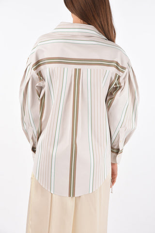 Bayadere Cotton Wrap Shirt