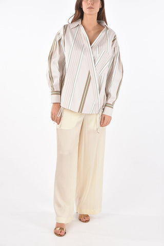 Bayadere Cotton Wrap Shirt