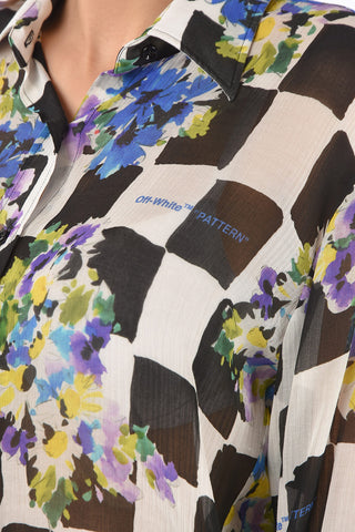 Camicia CHECK FLOWERS NEW BASIC in Misto Seta