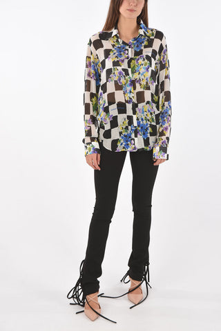 Camicia CHECK FLOWERS NEW BASIC in Misto Seta