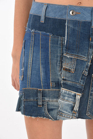 Patchwork Denim Miniskirt