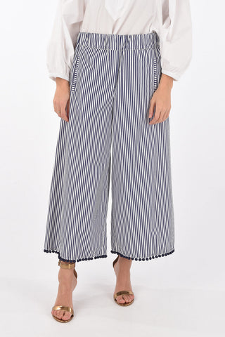 Wide leg striped pants