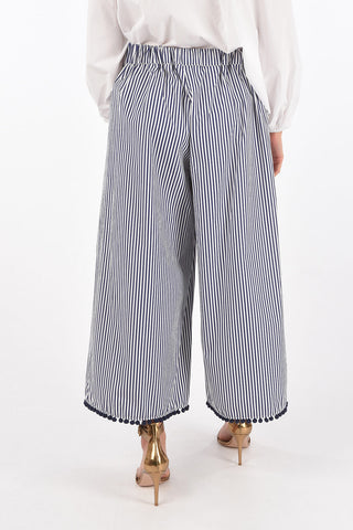 Wide leg striped pants