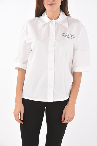 Camicia Baseball a Maniche Corte con Ricamo BOHEMIAN BLUR