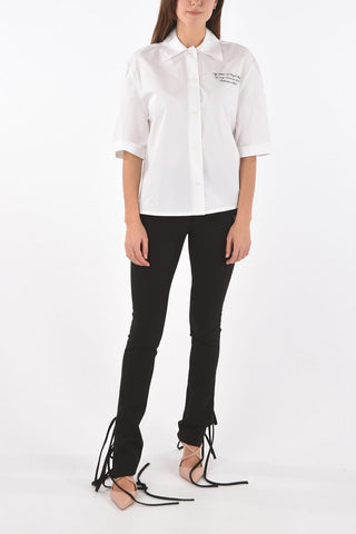 Camicia Baseball a Maniche Corte con Ricamo BOHEMIAN BLUR