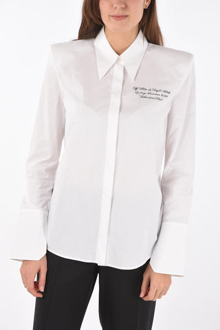 Embroidered shirt BOHEMIAN BLUR with padded shoulders