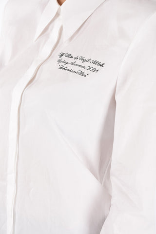 Embroidered shirt BOHEMIAN BLUR with padded shoulders