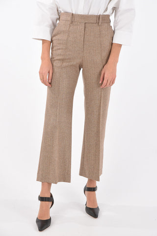 Front Pleated FLARED Herringbone Pants