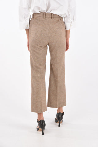 Front Pleated FLARED Herringbone Pants