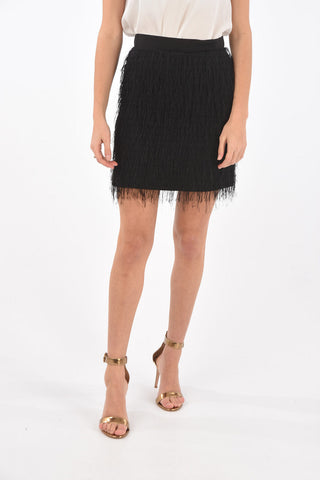 Back Zipped Eyelash Miniskirt