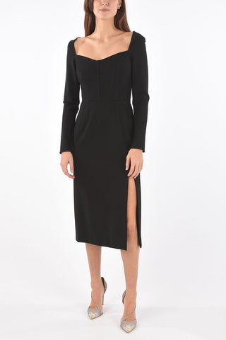 Long-sleeved Sweetheart Neckline Sheath Dress