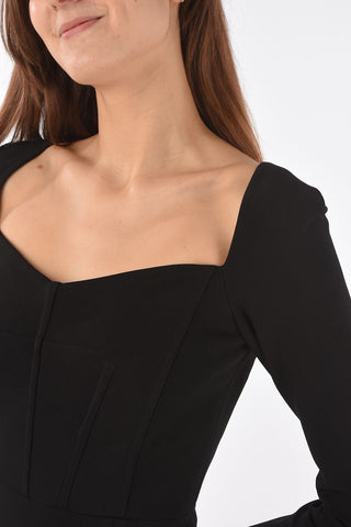 Long-sleeved Sweetheart Neckline Sheath Dress