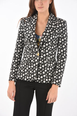 BOUTIQUE 2 Button Blazer with Quatrefoil Motif